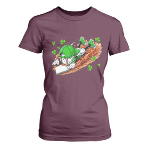 Funny Baseball St Patricks Day Home Plate Drip T Shirt For Women TS11 Maroon Print Your Wear
