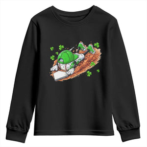 Funny Baseball St Patricks Day Home Plate Drip Youth Sweatshirt TS11 Black Print Your Wear