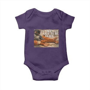 Ultimate I Have To Be Brave Punch The Monkey Baby Onesie Cute Baby Monkey Hugging Plush TS11 Purple Print Your Wear