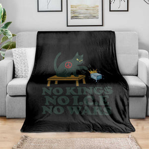 No Kings No Ice No Wars Cat Throw Blanket Funny Political Freedom Activist TS11 Print Your Wear
