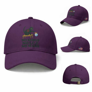 No Kings No Ice No Wars Cat Baseball Cap Funny Political Freedom Activist TS11 Baseball Cap Universal Fit Purple Print Your Wear