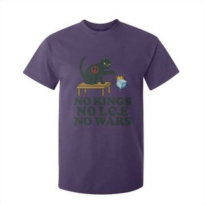No Kings No Ice No Wars Cat T Shirt For Kid Funny Political Freedom Activist TS11 Purple Print Your Wear