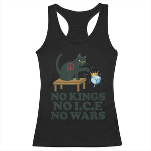 No Kings No Ice No Wars Cat Racerback Tank Top Funny Political Freedom Activist TS11 Black Print Your Wear