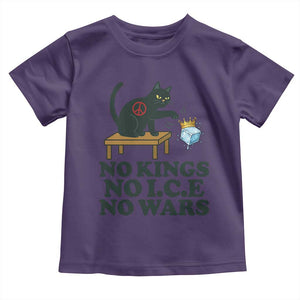 No Kings No Ice No Wars Cat Toddler T Shirt Funny Political Freedom Activist TS11 Purple Print Your Wear