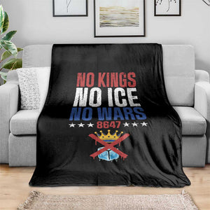 No Kings No Ice No Wars 8647 Throw Blanket Rejecting Kings Anti Authoritarian TS11 Print Your Wear