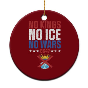 No Kings No Ice No Wars 8647 Ceramic Ornament Rejecting Kings Anti Authoritarian TS11 1pc Red Print Your Wear