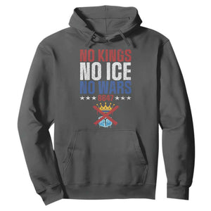 No Kings No Ice No Wars 8647 Hoodie Rejecting Kings Anti Authoritarian TS11 Dark Heather Print Your Wear
