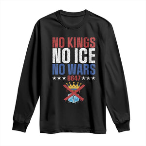 No Kings No Ice No Wars 8647 Long Sleeve Shirt Rejecting Kings Anti Authoritarian TS11 Black Print Your Wear