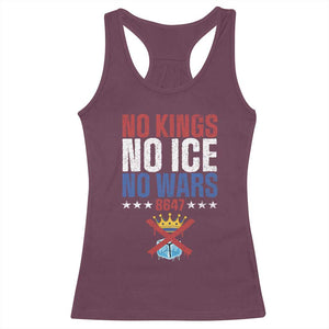 No Kings No Ice No Wars 8647 Racerback Tank Top Rejecting Kings Anti Authoritarian TS11 Maroon Print Your Wear