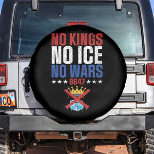 No Kings No Ice No Wars 8647 Spare Tire Cover Rejecting Kings Anti Authoritarian TS11 No hole Black Print Your Wear