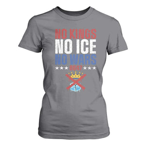 No Kings No Ice No Wars 8647 T Shirt For Women Rejecting Kings Anti Authoritarian TS11 Charcoal Print Your Wear