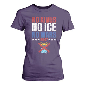No Kings No Ice No Wars 8647 T Shirt For Women Rejecting Kings Anti Authoritarian TS11 Purple Print Your Wear
