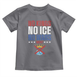 No Kings No Ice No Wars 8647 Toddler T Shirt Rejecting Kings Anti Authoritarian TS11 Charcoal Print Your Wear