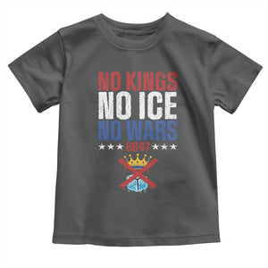 No Kings No Ice No Wars 8647 Toddler T Shirt Rejecting Kings Anti Authoritarian TS11 Dark Heather Print Your Wear