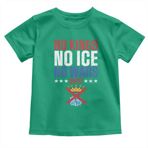 No Kings No Ice No Wars 8647 Toddler T Shirt Rejecting Kings Anti Authoritarian TS11 Irish Green Print Your Wear