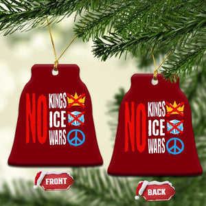 No Kings No Ice No Wars Ceramic Ornament Political Protest Peace Sign TS11 Print Your Wear