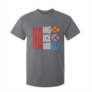 No Kings No Ice No Wars T Shirt For Kid Political Protest Peace Sign TS11 Charcoal Print Your Wear