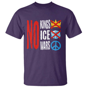 No Kings No Ice No Wars T Shirt Political Protest Peace Sign TS11 Purple Print Your Wear