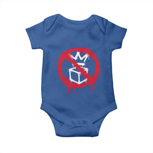 No Kings No Ice Protest Baby Onesie Vintage Political Stop Sign Graffiti Graphic TS11 Royal Blue Print Your Wear