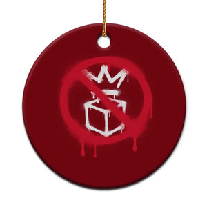No Kings No Ice Protest Ceramic Ornament Vintage Political Stop Sign Graffiti Graphic TS11 1pc Red Print Your Wear