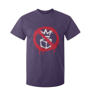 No Kings No Ice Protest T Shirt For Kid Vintage Political Stop Sign Graffiti Graphic TS11 Purple Print Your Wear