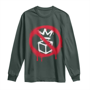 No Kings No Ice Protest Long Sleeve Shirt Vintage Political Stop Sign Graffiti Graphic TS11 Dark Forest Green Print Your Wear