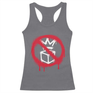 No Kings No Ice Protest Racerback Tank Top Vintage Political Stop Sign Graffiti Graphic TS11 Charcoal Print Your Wear