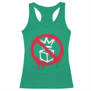 No Kings No Ice Protest Racerback Tank Top Vintage Political Stop Sign Graffiti Graphic TS11 Irish Green Print Your Wear