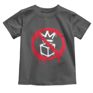 No Kings No Ice Protest Toddler T Shirt Vintage Political Stop Sign Graffiti Graphic TS11 Dark Heather Print Your Wear