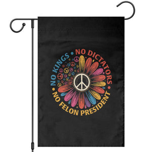 No Kings No Dictators No Felon Presidents Garden Flag Retro Flower Peace Sign TS11 Black Print Your Wear