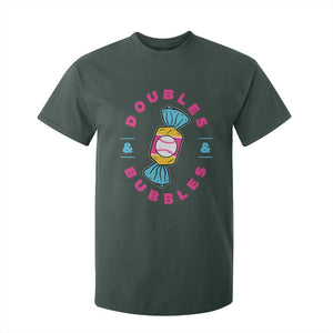 Doubles and Bubbles Baseball Candy Gum T Shirt For Kid TS11 Dark Forest Green Print Your Wear