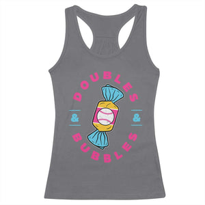 Doubles and Bubbles Baseball Candy Gum Racerback Tank Top TS11 Charcoal Print Your Wear