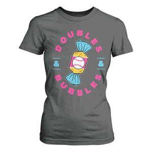 Doubles and Bubbles Baseball Candy Gum T Shirt For Women TS11 Dark Heather Print Your Wear