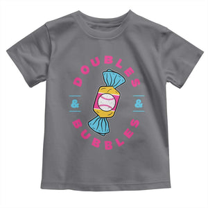 Doubles and Bubbles Baseball Candy Gum Toddler T Shirt TS11 Charcoal Print Your Wear