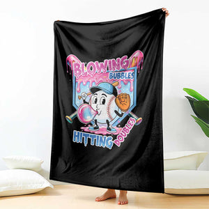 Baseball Blowing Bubbles Hitting Doubles Throw Blanket Sports Bubble Gum Lover TS11 Print Your Wear