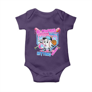 Baseball Blowing Bubbles Hitting Doubles Baby Onesie Sports Bubble Gum Lover TS11 Purple Print Your Wear