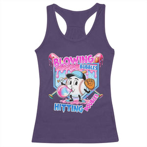 Baseball Blowing Bubbles Hitting Doubles Racerback Tank Top Sports Bubble Gum Lover TS11 Purple Print Your Wear
