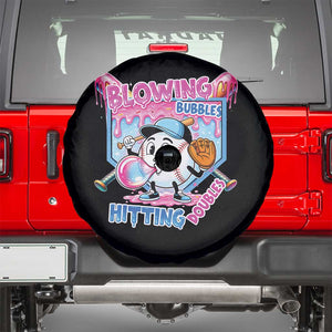Baseball Blowing Bubbles Hitting Doubles Spare Tire Cover Sports Bubble Gum Lover TS11 Black Print Your Wear