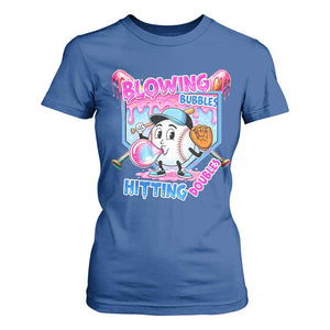 Baseball Blowing Bubbles Hitting Doubles T Shirt For Women Sports Bubble Gum Lover TS11 Royal Blue Print Your Wear