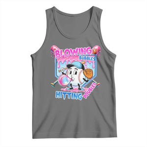 Baseball Blowing Bubbles Hitting Doubles Tank Top Sports Bubble Gum Lover TS11 Black Heather Print Your Wear