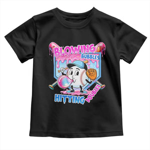 Baseball Blowing Bubbles Hitting Doubles Toddler T Shirt Sports Bubble Gum Lover TS11 Black Print Your Wear