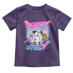 Baseball Blowing Bubbles Hitting Doubles Toddler T Shirt Sports Bubble Gum Lover TS11 Purple Print Your Wear