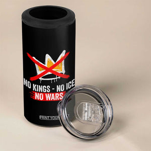 No Kings Protest 4 in 1 Can Cooler Tumbler No Kings No Ice No Wars Anti Monarchy Statement TS11 Print Your Wear