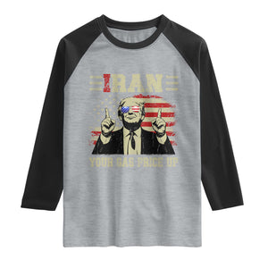 Iran Your Gas Price Up Raglan Shirt Funny Political Gas Station TS11 Heather Gray Black Print Your Wear