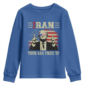 Iran Your Gas Price Up Youth Sweatshirt Funny Political Gas Station TS11 Royal Blue Print Your Wear