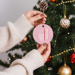 Personalized Firefighter Ceramic Ornament Custom Text Name Vintage American Flag Patriot Fireman Gift