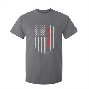 Personalized Firefighter T Shirt For Kid Custom Text Name Vintage American Flag Patriot Fireman Gift