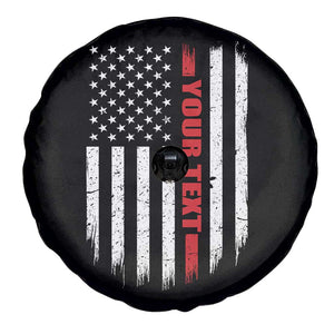 Personalized Firefighter Spare Tire Cover Custom Text Name Vintage American Flag Patriot Fireman Gift