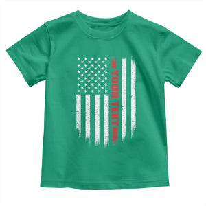 Personalized Firefighter Toddler T Shirt Custom Text Name Vintage American Flag Patriot Fireman Gift