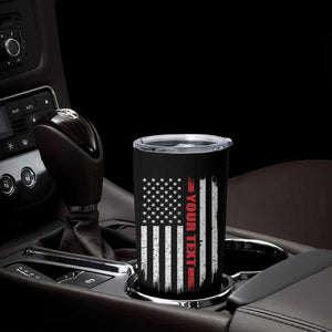 Personalized Firefighter Tumbler Cup Custom Text Name Vintage American Flag Patriot Fireman Gift